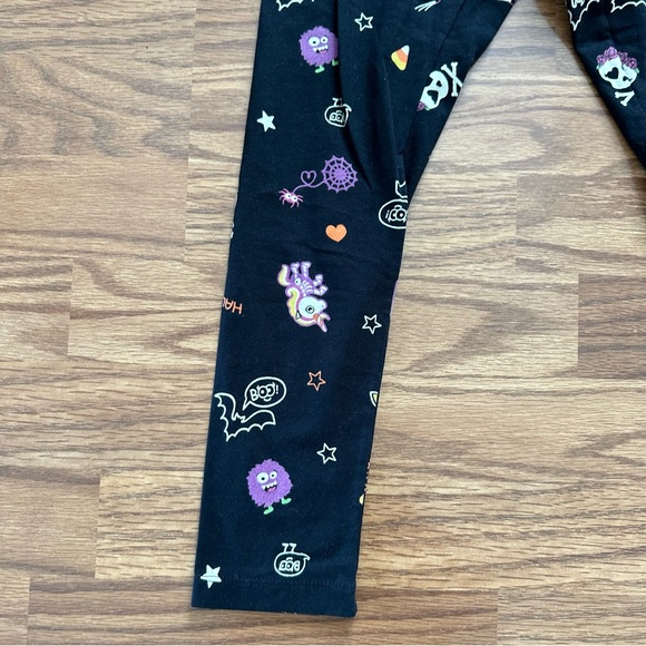 Celebrate Halloween Girls Leggings Medium 7/8 Black Skulls Unicorn Bats Cat EUC! - Picture 3 of 6